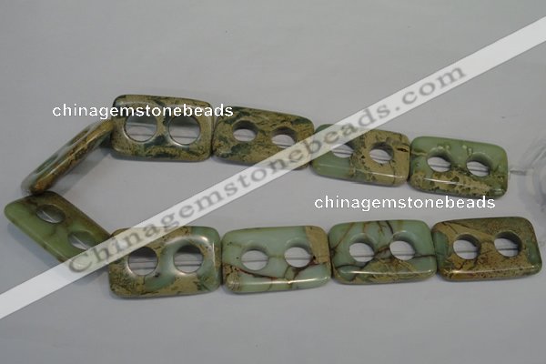 CNS227 15.5 inches 25*40mm carved rectangle natural serpentine jasper beads