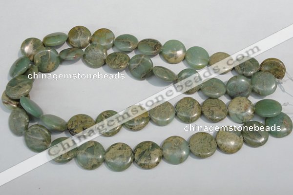 CNS232 15.5 inches 18mm flat round natural serpentine jasper beads