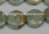 CNS233 15.5 inches 20mm flat round natural serpentine jasper beads