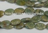 CNS240 15.5 inches 8*12mm oval natural serpentine jasper beads