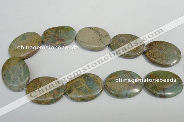 CNS245 15.5 inches 30*40mm oval natural serpentine jasper beads