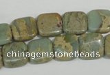 CNS250 15.5 inches 12*12mm square natural serpentine jasper beads