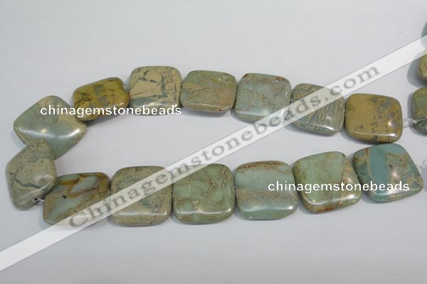 CNS252 15.5 inches 30*30mm square natural serpentine jasper beads