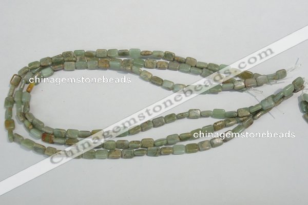 CNS253 15.5 inches 6*8mm rectangle natural serpentine jasper beads