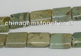 CNS260 15.5 inches 10*14mm flat tube natural serpentine jasper beads