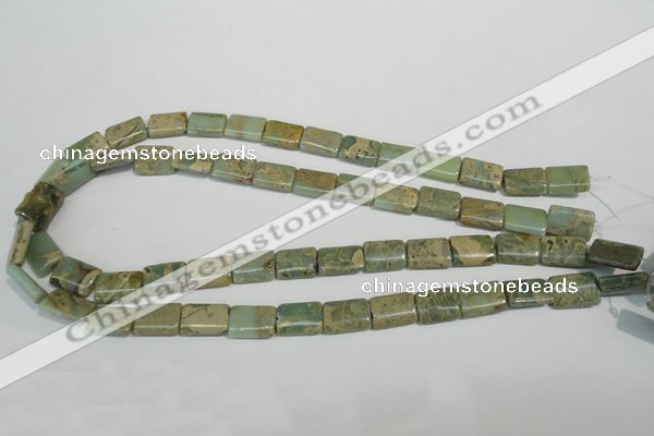 CNS260 15.5 inches 10*14mm flat tube natural serpentine jasper beads