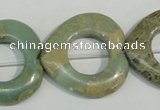 CNS272 15.5 inches 30*30mm heart donut natural serpentine jasper beads