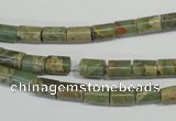 CNS274 15.5 inches 5*7mm tube natural serpentine jasper beads