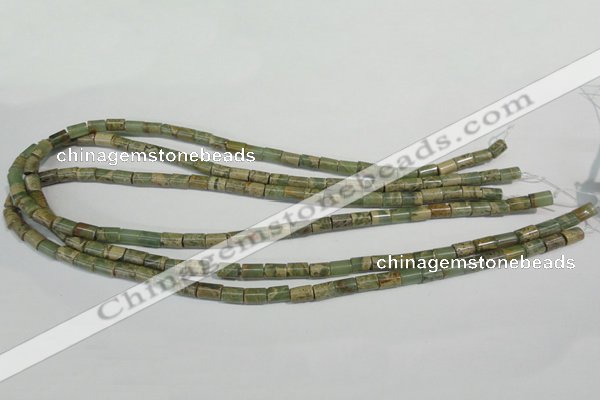 CNS274 15.5 inches 5*7mm tube natural serpentine jasper beads