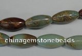 CNS277 15.5 inches 8*16mm rice natural serpentine jasper beads