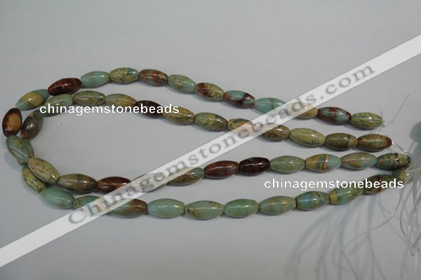 CNS277 15.5 inches 8*16mm rice natural serpentine jasper beads