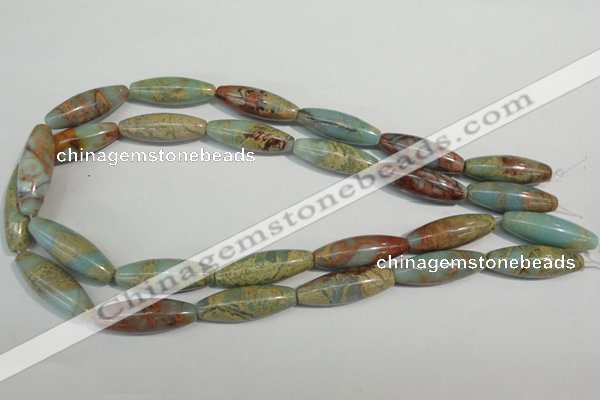 CNS278 15.5 inches 10*30mm rice natural serpentine jasper beads