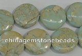 CNS286 15.5 inches 18mm flat round natural serpentine jasper beads