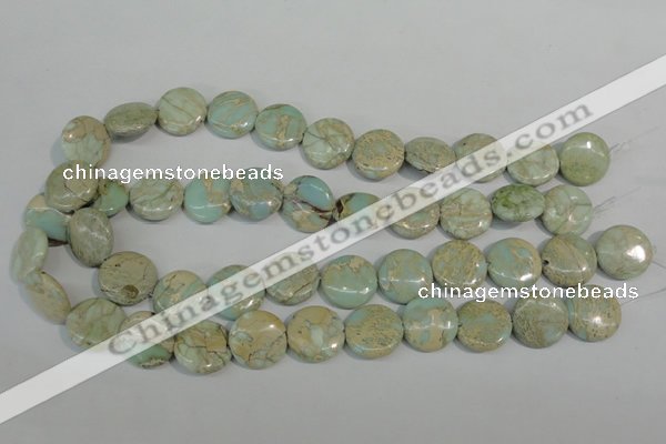 CNS286 15.5 inches 18mm flat round natural serpentine jasper beads