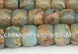 CNS306 15.5 inches 6*8mm rondelle serpentine jasper beads