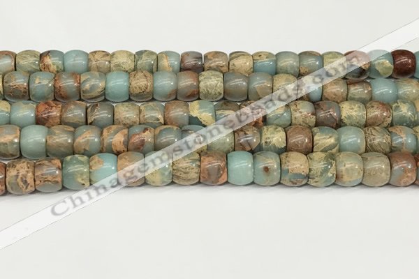 CNS307 15.5 inches 8*10mm rondelle serpentine jasper beads