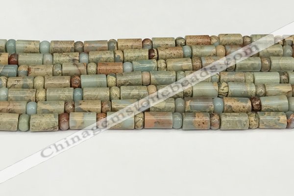 CNS316 4*6mm rondelle & 6*10mm tube serpentine jasper beads