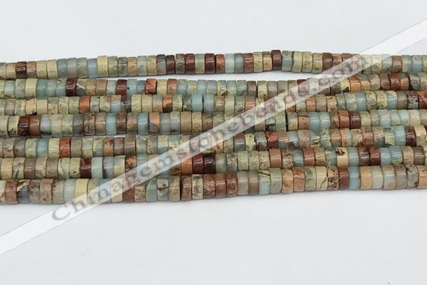 CNS319 15.5 inches 3*6mm heishi serpentine jasper beads