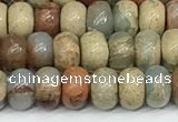 CNS324 15.5 inches 4*6mm rondelle serpentine jasper beads