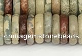 CNS328 15.5 inches 3*10mm rondelle serpentine jasper beads