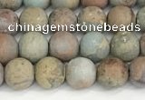 CNS346 15.5 inches 8mm round matte serpentine jasper beads