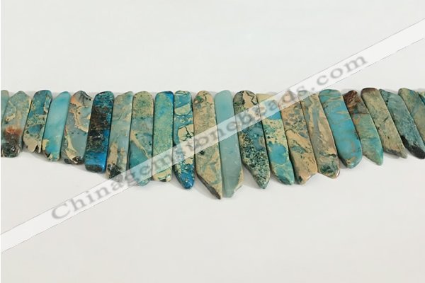 CNS357 Top drilled 8*15mm - 10*60mm sticks serpentine jasper beads