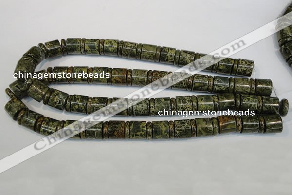 CNS518 15.5 inches 4*14mm rondelle & 12*14mm tube serpentine jasper beads