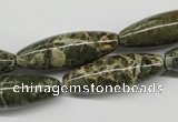 CNS519 15.5 inches 10*30mm rice natural serpentine jasper beads