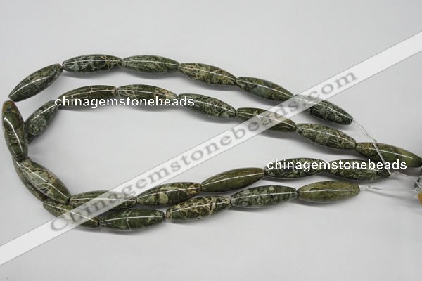 CNS519 15.5 inches 10*30mm rice natural serpentine jasper beads