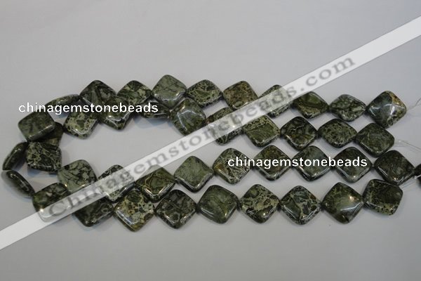 CNS530 15.5 inches 16*16mm diamond natural serpentine jasper beads