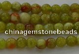 CNS600 15.5 inches 4mm round green dragon serpentine jasper beads