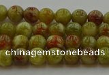 CNS601 15.5 inches 6mm round green dragon serpentine jasper beads