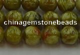 CNS603 15.5 inches 10mm round green dragon serpentine jasper beads