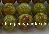 CNS606 15.5 inches 16mm round green dragon serpentine jasper beads