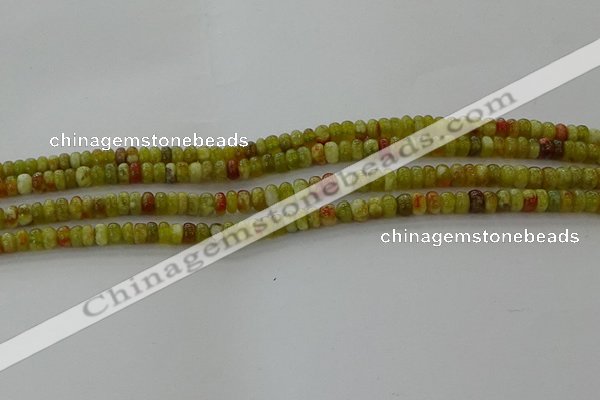 CNS609 15.5 inches 2.5*4mm rondelle green dragon serpentine jasper beads