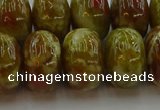 CNS616 15.5 inches 12*18mm rondelle green dragon serpentine jasper beads