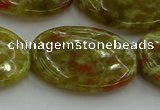 CNS637 15.5 inches 22*30mm oval green dragon serpentine jasper beads