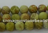 CNS650 15.5 inches 6mm round matte green dragon serpentine jasper beads