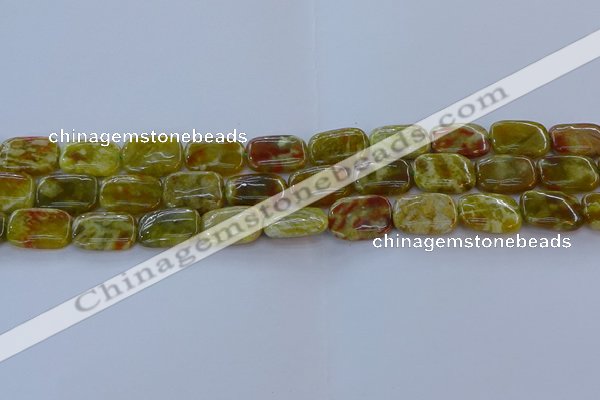 CNS671 15.5 inches 12*16mm rectangle green dragon serpentine jasper beads