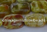 CNS672 15.5 inches 13*18mm rectangle green dragon serpentine jasper beads