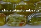 CNS673 15.5 inches 15*20mm rectangle green dragon serpentine jasper beads