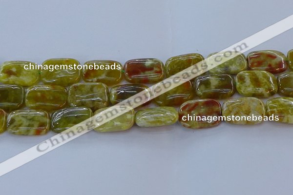 CNS674 15.5 inches 18*25mm rectangle green dragon serpentine jasper beads