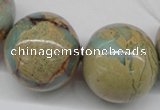 CNS68 15.5 inches 22mm round natural serpentine jasper beads