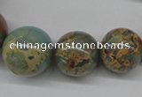 CNS69 15.5 inches 10mm - 22mm round natural serpentine jasper beads