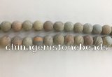 CNS709 15.5 inches 10mm round matte serpentine jasper beads