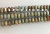 CNS716 15.5 inches 7*12mm rondelle serpentine jasper beads wholesale