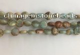 CNS720 15.5 inches 10mm flat round serpentine jasper beads wholesale