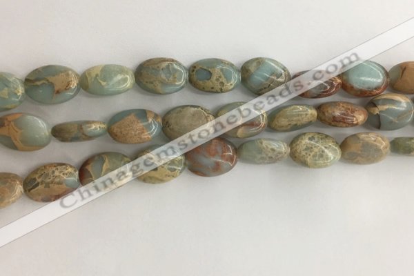 CNS724 15.5 inches 10*14mm oval serpentine jasper beads wholesale