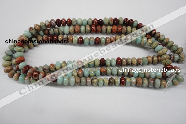 CNS73 15.5 inches 6*10mm rondelle natural serpentine jasper beads