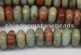 CNS74 15.5 inches 6*12mm rondelle natural serpentine jasper beads